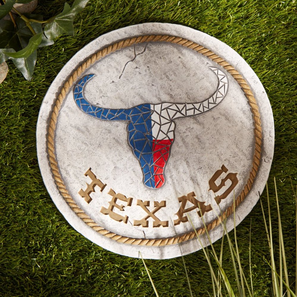 Texas Longhorn Cement Stepping Stone